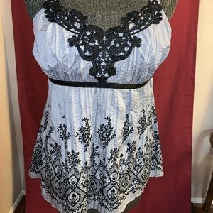 Apt 9 - Sleeveless Tank Blouse, Ribbon Tie Back, Side Zip